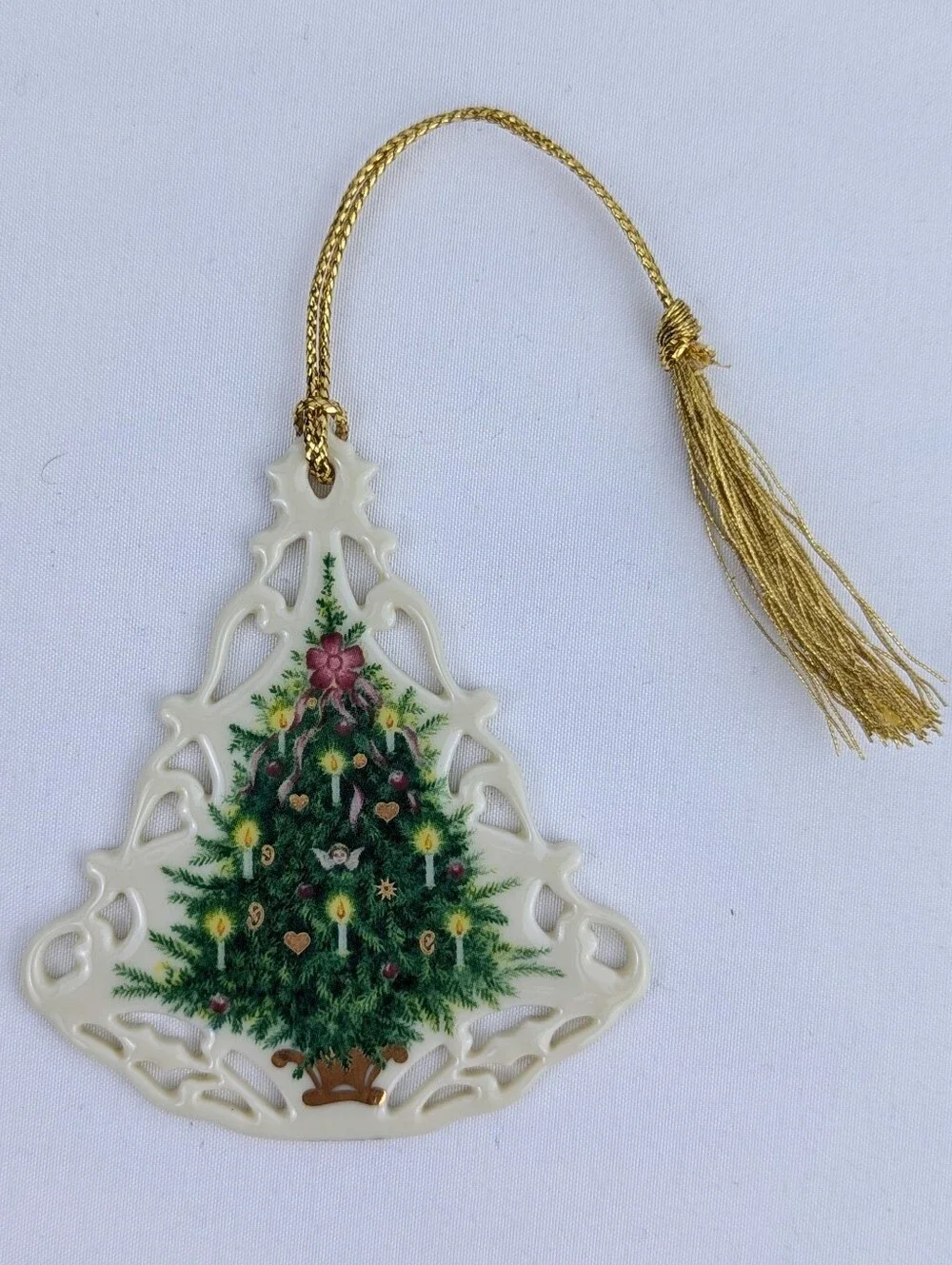Lenox Victorian Lace Christmas Tree Porcelain Ornament